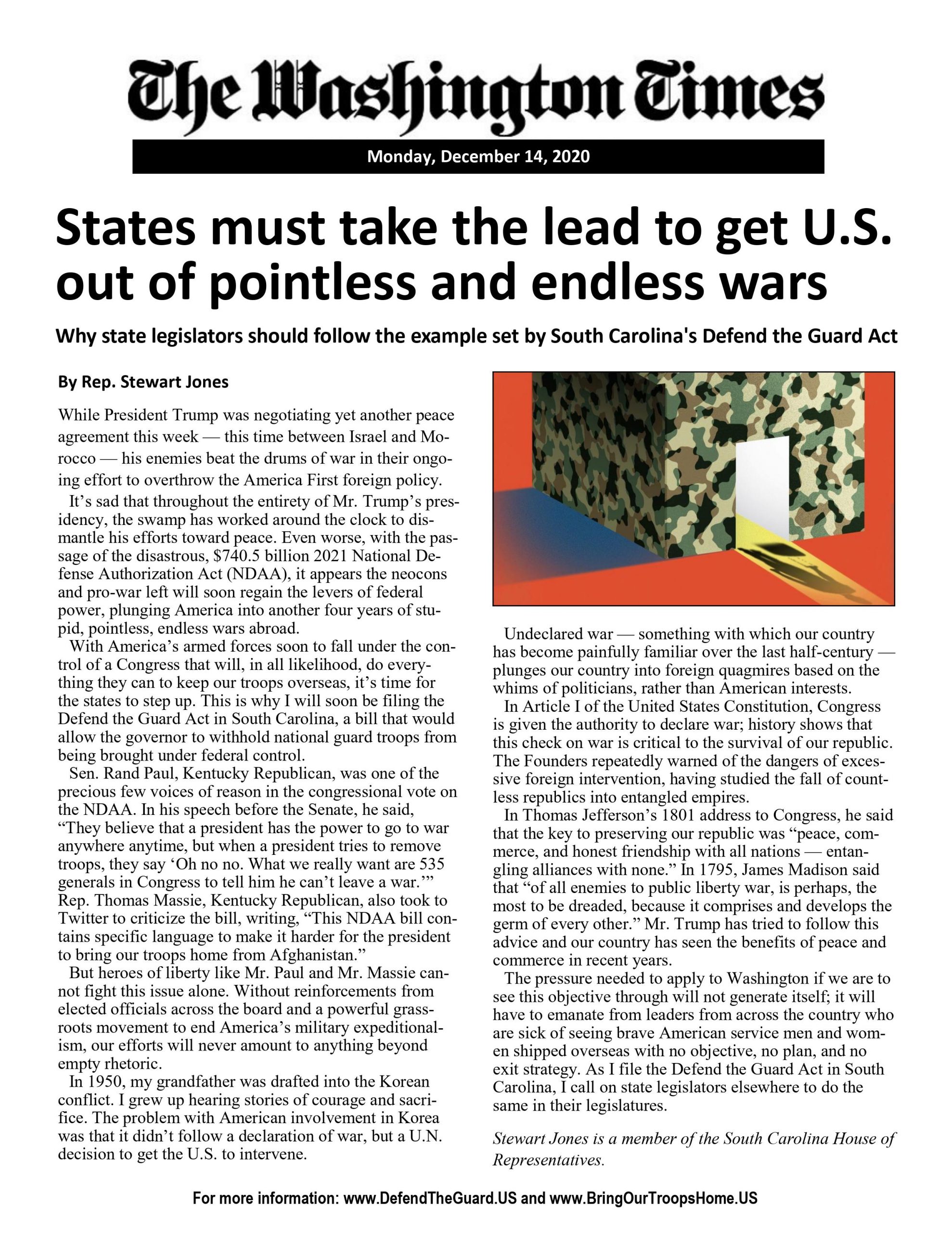States Must Take the Lead to Get U.S. Out of Pointless and Endless War
