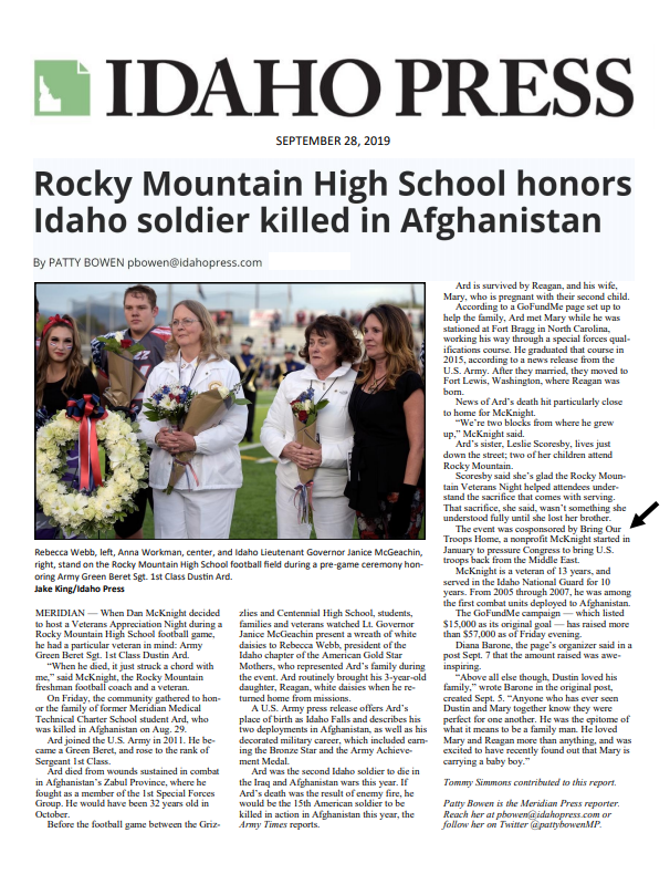 Idaho Press on Rocky Mt Griz game