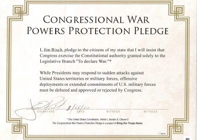 Release – Candidates for Congress Called On To Declare War Stance