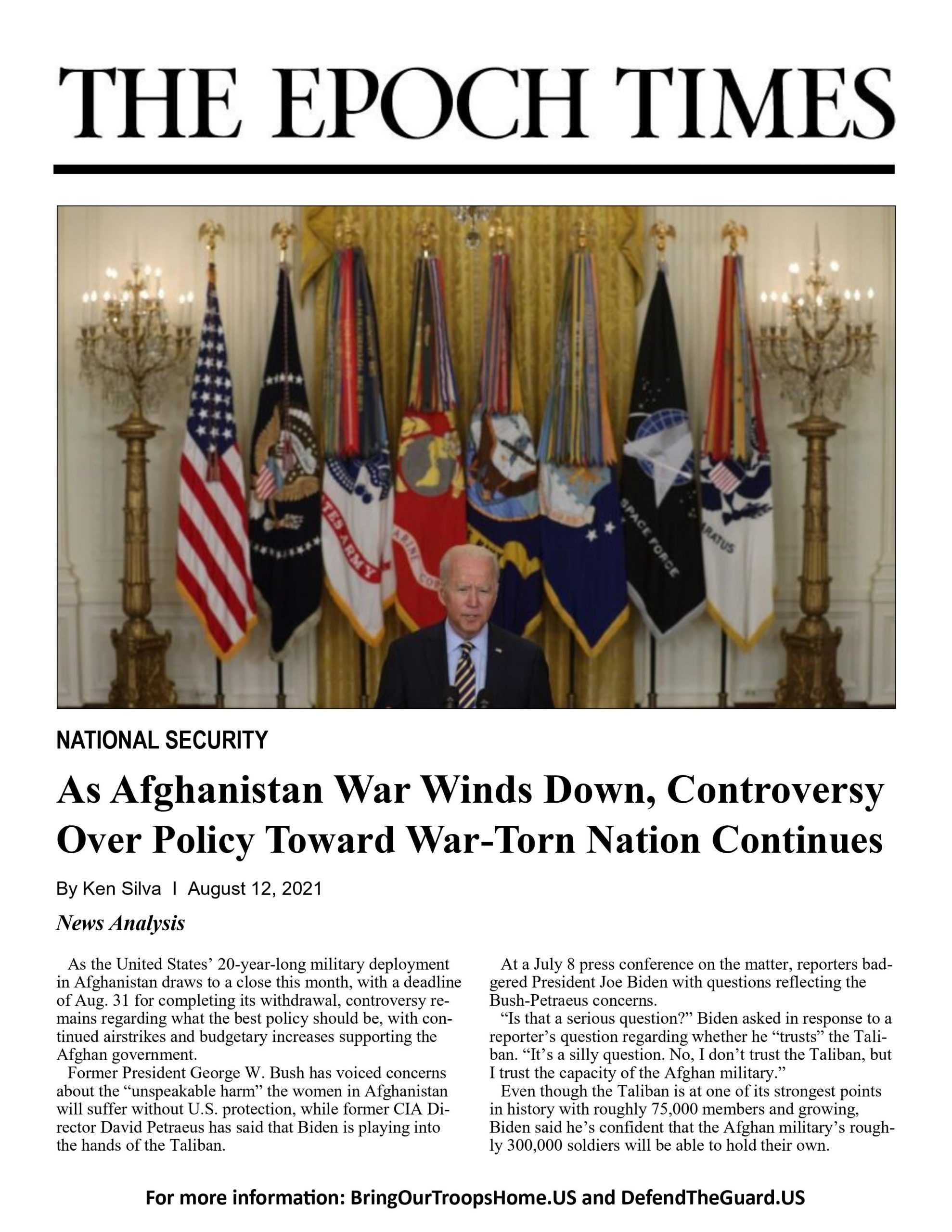 As Afghanistan War Winds Down, Controversy Over Policy Toward War-Torn Nation Continues